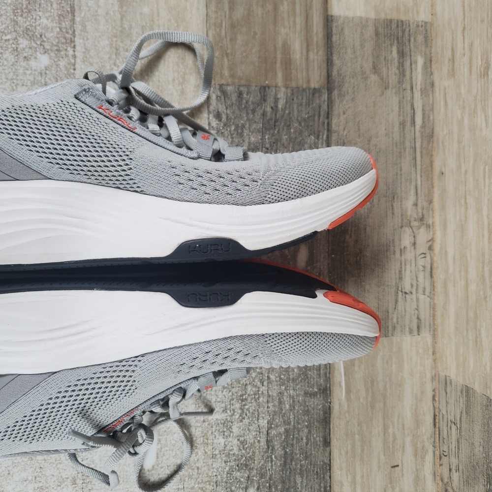 Kuru Atom 2 Mens Shoes Sz 8.5 M Running Dove Gray Bright White Lace Up Sneakers - Picture 9 of 12